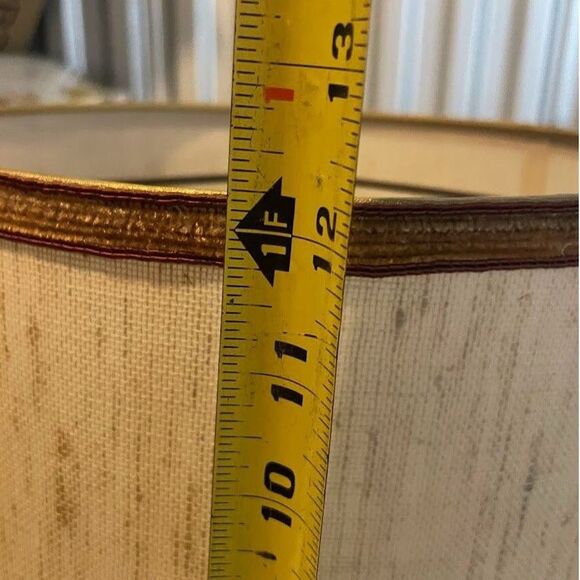 Vintage Red Glass Lamp with Drum Shade - Picture 9 of 10